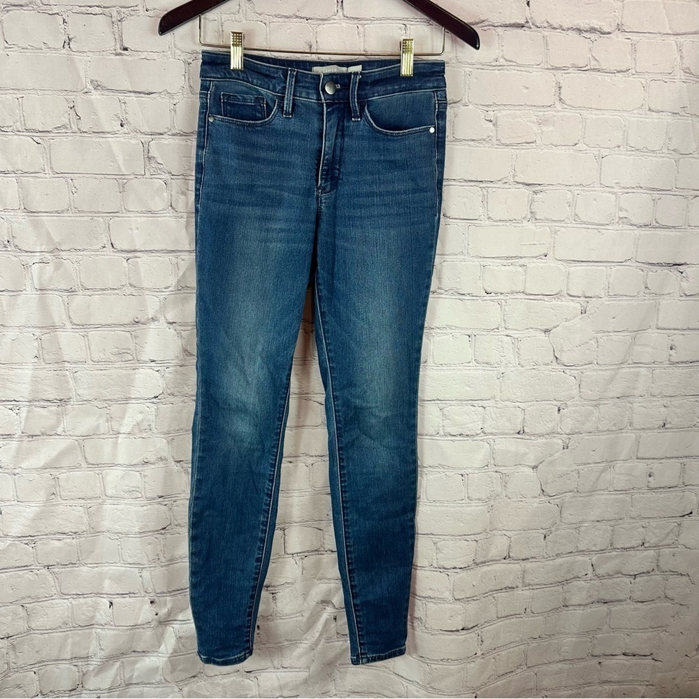 Athleta denim Womens 2 Skinny Jeans medium wash mid rise stretch jeggings
